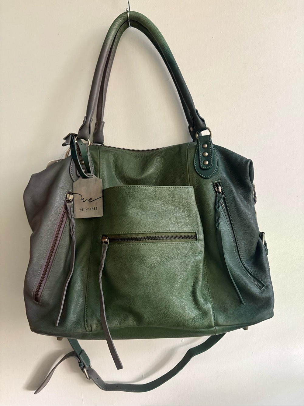 GREEN OMBRÉ Emerson Tote🔥🔥Large• new with tags! 🌟 free people• we the free